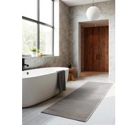ELLE Decoration Tapis Design Dolomite - Tapis de Salon Moderne - Motif à Rayures - Doux, Glamour - Effet Brillant pour Salon, Chambre à Coucher, Couloir - Crème/Anthracite - 80 x 240 cm