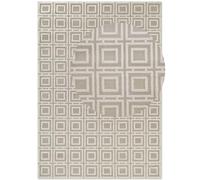 ELLE Decoration Tapis Design Howlite - Tapis de Salon Moderne à Poils Courts - Motif géométrique - Doux, Glamour - Effet Brillant pour Salon, Chambre à Coucher, Couloir - Crème - 160 x 235 cm