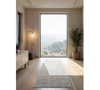 ELLE Decoration Tapis Design Tourmaline - Tapis de Salon Moderne à Poils Courts - Motif géométrique - Doux, Glamour - Effet Brillant pour Salon, Chambre à Coucher, Couloir - Blanc crème - 80 x 240 cm