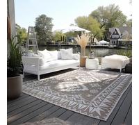 ELLE Decoration Tapis d'intérieur et d'extérieur - Tapis réversible résistant aux intempéries et imperméable - Motif géométrique Moderne - Motif Losanges - Tapis d'extérieur pour Jardin, Balcon,