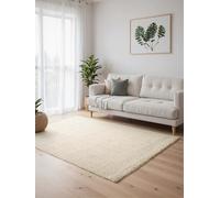 Elle Decoration Tapis Majoli en Laine et Jute - Naturel et tissé à la Main - Design à Chevrons tressé - Aspect Chevrons - Skandi pour Salon, Chambre à Coucher, Couloir - Blanc Naturel - 120 x 170 cm