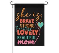 Elle Est Courageuse, Forte, Intrépide, Une Maman Adorable Et Magnifique. Drapeau De Jardin Durable Drapeau De Cour Suspendre Bannière Pour Toutes Les Saisons Fêtes Événement 30X45cm