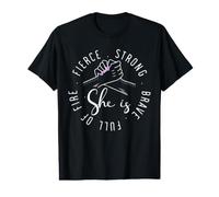Elle est Forte Brave et féministe T-Shirt Graphique avec Valeur