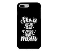 Elle est Forte, courageuse, Belle et Charmante Maman Coque pour iPhone 7 Plus/8 Plus