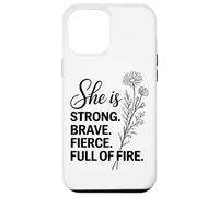 Elle est Forte, courageuse et Pleine de feu Coque pour iPhone 12 Pro Max