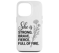 Elle est Forte, courageuse et Pleine de feu Coque pour iPhone 13 Pro
