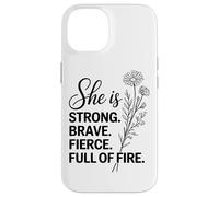 Elle est Forte, courageuse et Pleine de feu Coque pour iPhone 14