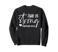 Elle est Forte Proverbes 31:25 Design Inspirant Sweatshirt