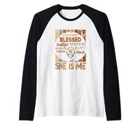 Elle est Moi Forte, instruite, Noire, confiante et bénie Manche Raglan