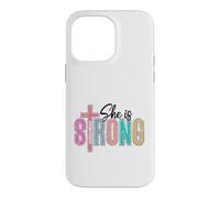 Elle est Une Femme chrétienne Forte (Proverbes 31, 25) Coque pour iPhone 14 Pro Max