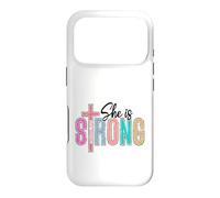 Elle est Une Femme chrétienne Forte (Proverbes 31, 25) Coque pour iPhone 17 Pro