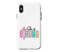 Elle est Une Femme chrétienne Forte (Proverbes 31, 25) Coque pour iPhone X/XS