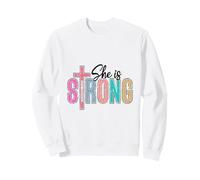 Elle est Une Femme chrétienne Forte (Proverbes 31, 25) Sweatshirt