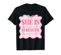 Elle est vêtue de Force, Petite Fille, vers de la Bible, chrétienne T-Shirt