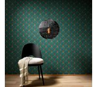 Elle Fächer 10451-19 Papier peint intissé Motif art déco Vert doré métallisé