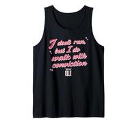 Elle I Don't Run But I Do Walk with Conviction Cursive Text Débardeur
