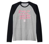 Elle I Don't Run But I Do Walk with Conviction Cursive Text Manche Raglan