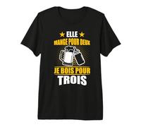 Elle Mange pour Deux Je Bois pour Trois T-Shirt Haut de Gamme