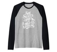 Elle Patine Dur et ne pardonne Rien - Roller Derby Girl Manche Raglan