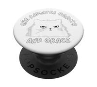 Elle Rayonne de beauté et de grâce à Un Chat agacé PopSockets PopGrip Adhésif