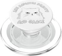 Elle Rayonne de beauté et de grâce à Un Chat agacé PopSockets PopGrip pour MagSafe
