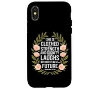 Elle Rit sans Crainte De l'avenir Chrétien Coque pour iPhone X/XS