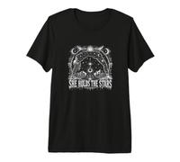 Elle Tient Les étoiles Astrologie céleste T-Shirt Haut de Gamme