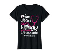 Elle Travaille volontiers avec Ses Mains Christian Physician T-Shirt Graphique avec Valeur