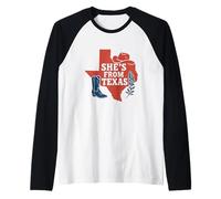 Elle Vient du Texas, Wildflower Bluebonnet Texas Love, Bottes Manche Raglan