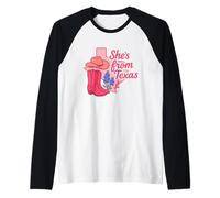 Elle Vient du Texas, Wildflower Bluebonnet Texas Love, Bottes Manche Raglan