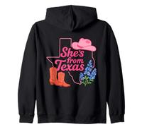 Elle Vient du Texas, Wildflower Bluebonnet Texas Love, Bottes Sweat à Capuche