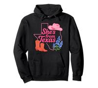 Elle Vient du Texas, Wildflower Bluebonnet Texas Love, Bottes Sweat à Capuche