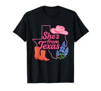 Elle Vient du Texas, Wildflower Bluebonnet Texas Love, Bottes T-Shirt