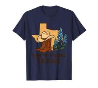 Elle Vient du Texas, Wildflower Bluebonnet Texas Love T-Shirt
