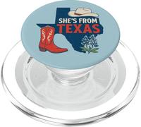 Elle Vient du Texas, Wildflower Bluebonnet Texas Love, TX PopSockets PopGrip pour MagSafe