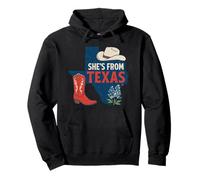 Elle Vient du Texas, Wildflower Bluebonnet Texas Love, TX Sweat à Capuche
