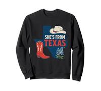 Elle Vient du Texas, Wildflower Bluebonnet Texas Love, TX Sweatshirt