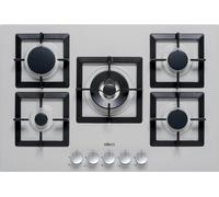 Elleci Plano 75 PMSP75179CS Table de Cuisson 5 Feux Metaltek 79 Gris Aluminium