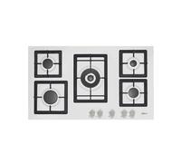 Elleci Plano PGSP90168CS Table de Cuisson 90 CM 5 Brûleurs Blanc Grilles Fonte
