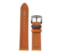 ELLENNE - Bracelet en cuir véritable universel pour montre - Homme femme unisexe garçon fille 20 mm 22 mm avec anneaux inclus LEATHER B, 22mm, Cuir, Pas de gemme
