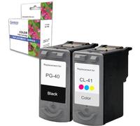 Ellenne Cartouche compatible pour Canon PG-40 XL + CL-41 XL noir PG-40XL et CL-41XL PIXMA Imprimante MP140 MP160 MP150 cartouches