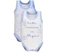 Ellepi body bébé à bretelles larges, lot de 2 pièces, 100% coton doux, bleu ciel, 4 ans