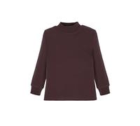 Ellepi Chemise de sous-vêtement Thermique pour Enfants à col Haut et à Manches Longues, Couleurs Unies, Marron, 4 Ans