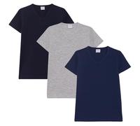 Ellepi Lot de 3 t-Shirts Enfant en Coton bi-Extensible à col V, Assorti, 16 Ans