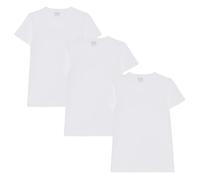 Ellepi Lot de 3 t-Shirts Enfant en Coton bi-Extensible à col V, Blanc, 5 Ans