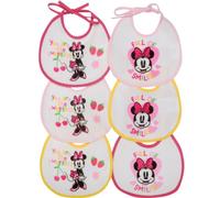 Ellepi lot de 6 bavoirs bébé Disney en coton avec dos imperméable, Minnie 1, 18 x 18 cm