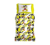 Ellepi Parure de lit Enfant Disney Mickey Minnie - 100% Coton Bio - Drap Housse 90x190, Drap Plat 150x280, taie 50x80 - Doux, hypoallergénique, Couleurs Vives - Officiel Disney - Édition limitée