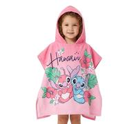 Ellepi Poncho Mare Minnie Disney Serviette à Capuche 100% Coton - 50×50 cm Taille Unique - Plage et Piscine, (Stitch, Taille unique)