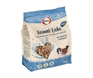 Elles Heimat-Liebe Mélange de Nourriture pour Oiseaux de qualité supérieure à Base d'ingrédients allemands 750 g 100% Naturel, sans Coquille et Optimal pour Les Oiseaux Sauvages I Ambroisie contrôlée