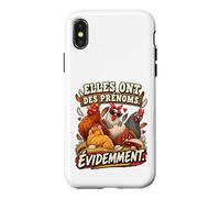 Elles Ont des Prénoms Évidemment Humour Poules Coque pour iPhone X/XS
